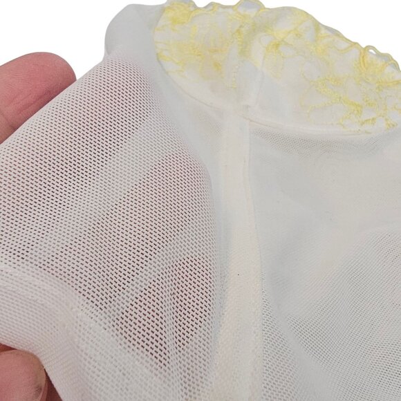 Y2K Festival Party Dainty White Lace Yellow Floral Corset‎ Crop Top White Fox M - Picture 6 of 12